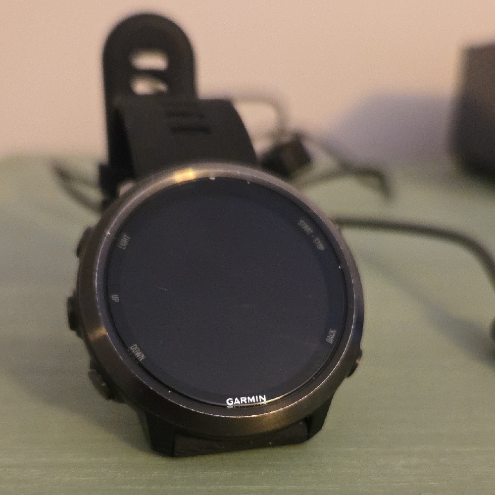 garmin Black Fitness Smartwatch with Charging Cable